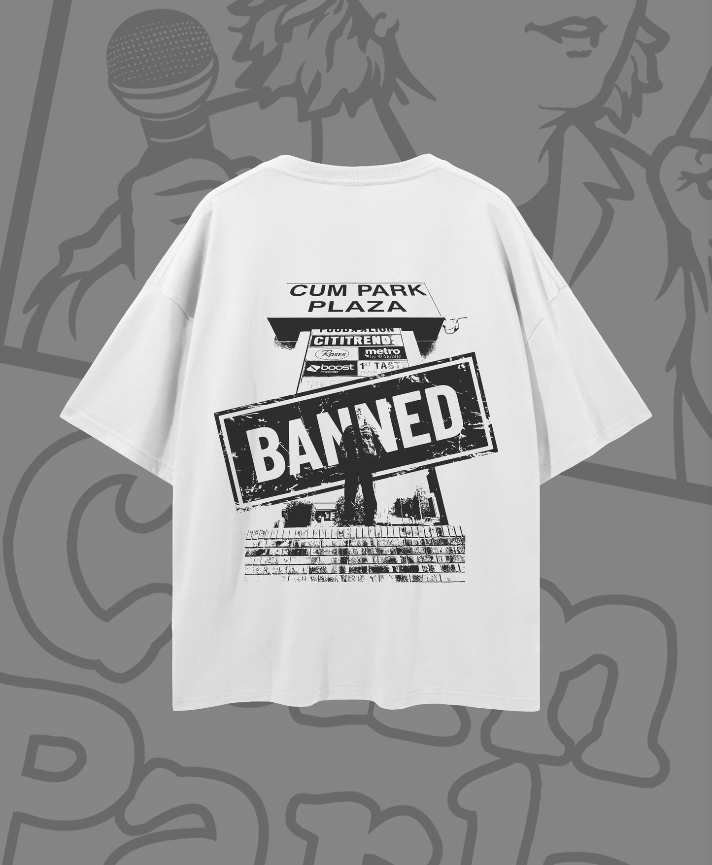 Banned From Cum Park Plaza T-Shirt (White)